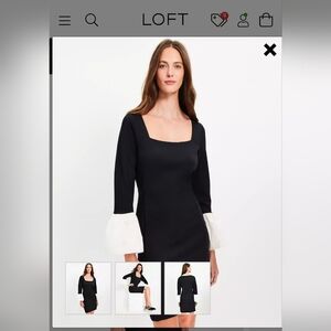 Loft Black Ponte Mini Dress